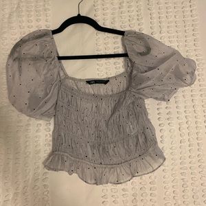 Sheer Blouse with Polka Dots